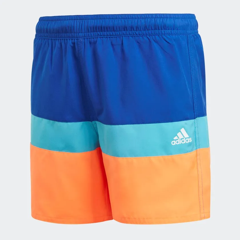 adidas Colour Block Boys Swim Shorts (Royal Blue/Screaming Orange)