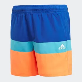adidas Colour Block Boys Swim Shorts (Royal Blue/Screaming Orange)