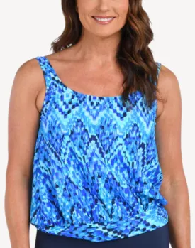 Artisan Ikat Blouson Tankini Top