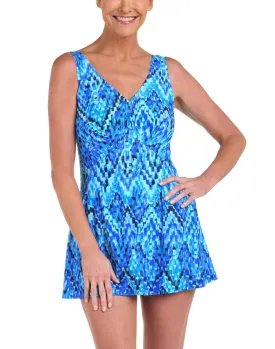 Artisan Ikat Empire Swimdress