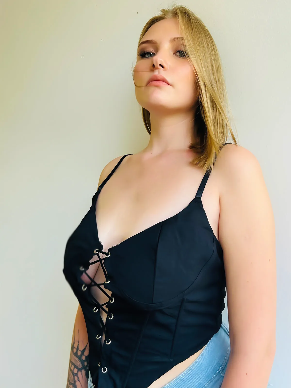 Athena Lace-Up Corset - Black