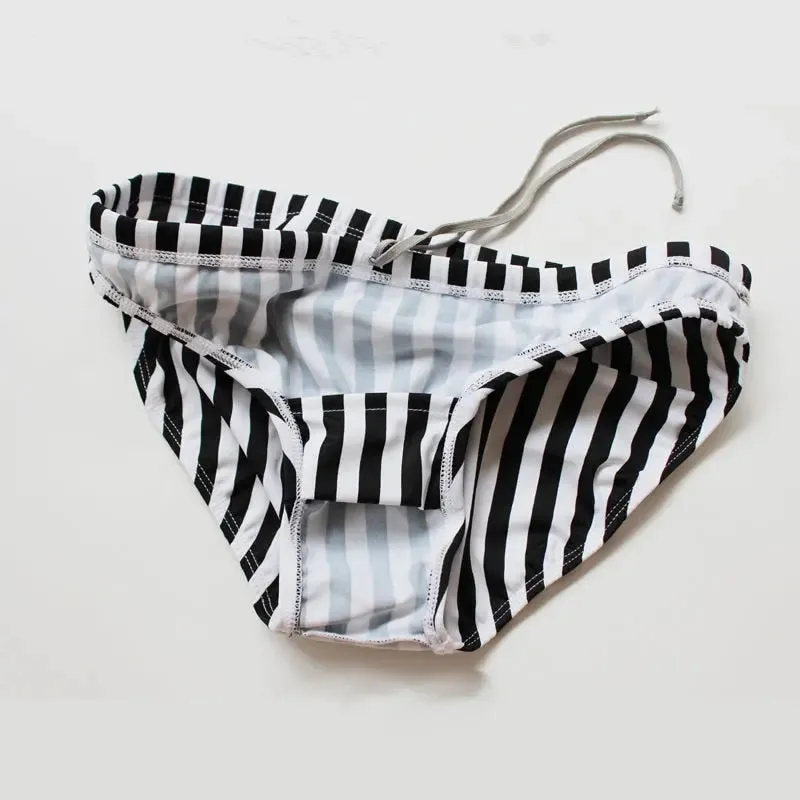 B&W Stripes Swim Brief