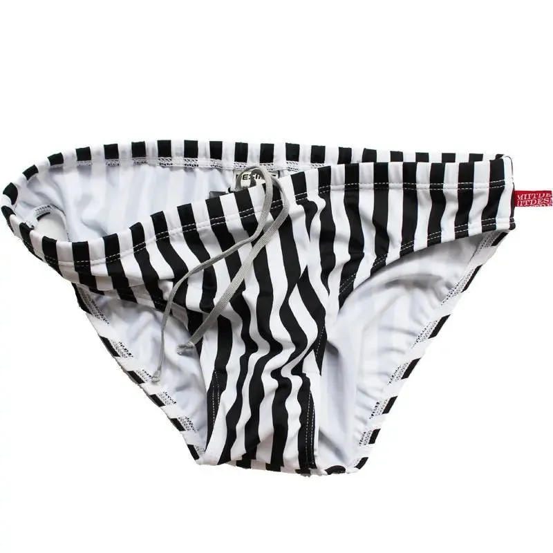 B&W Stripes Swim Brief