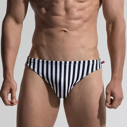 B&W Stripes Swim Brief
