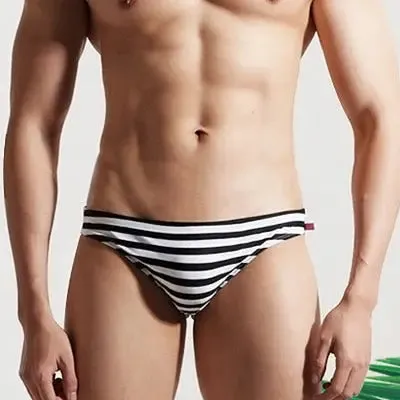 B&W Stripes Swim Brief