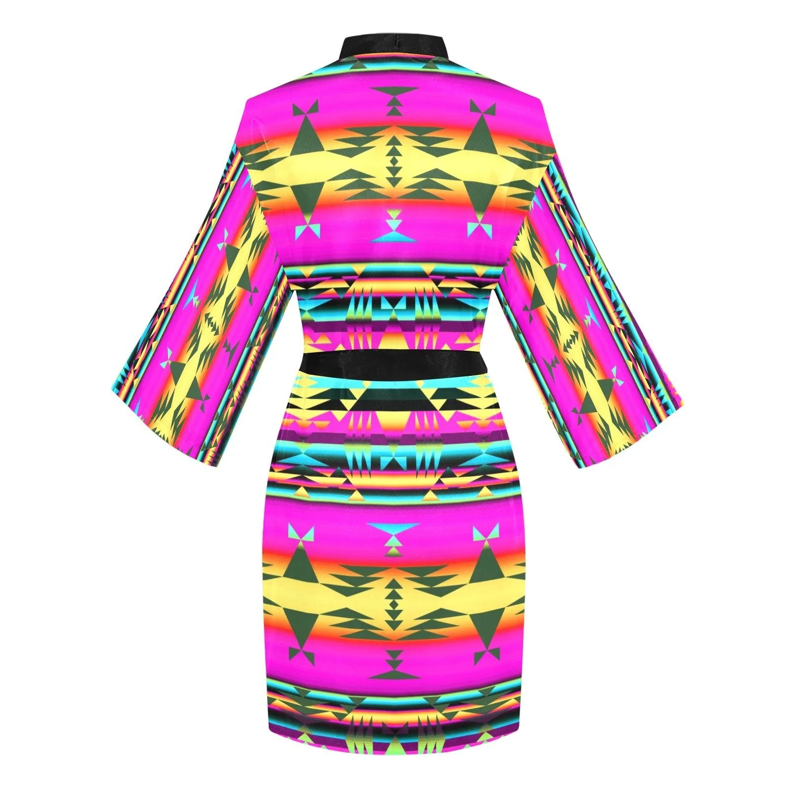 Between the Sunset Mountains Long Sleeve Satin Robe