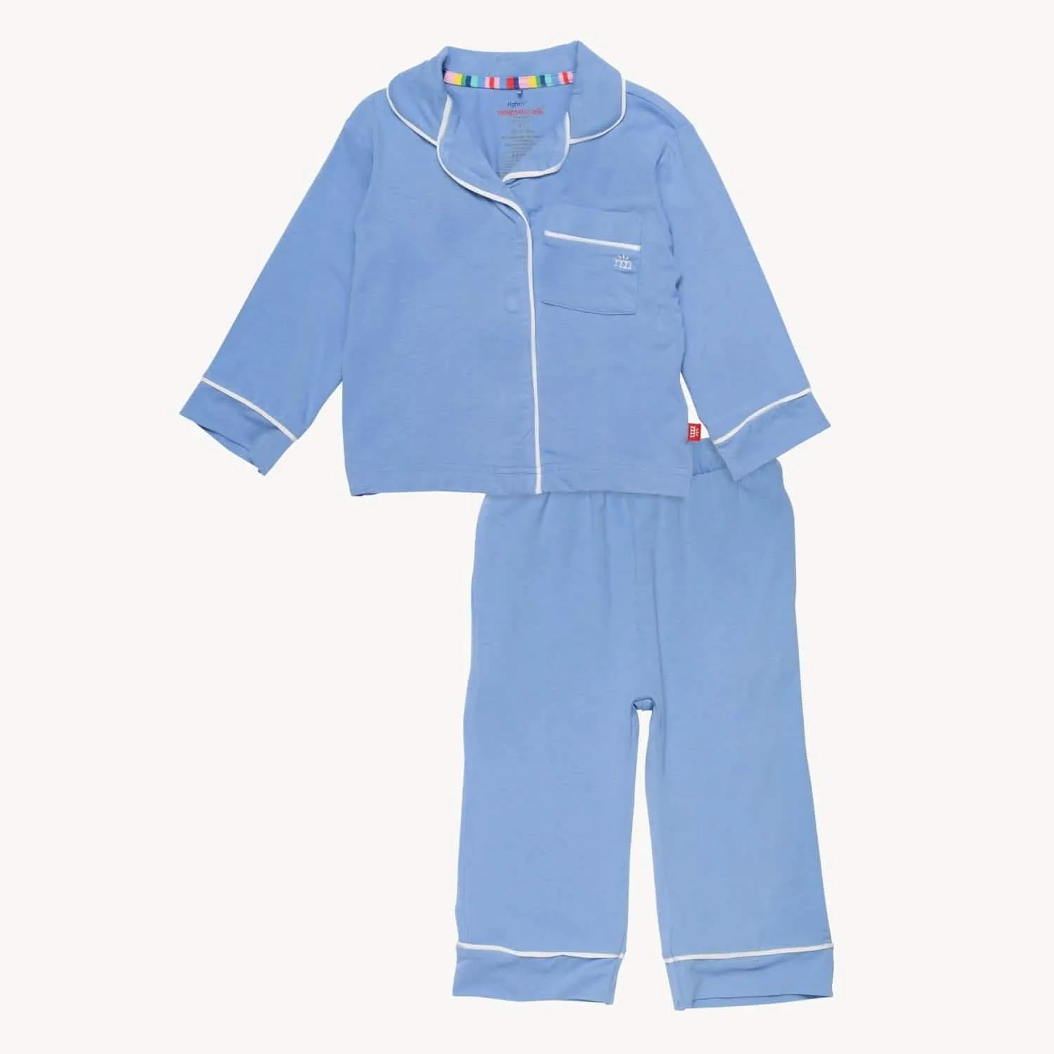 blue skies RightFit™ magnetic classic with a twist kids pajama set