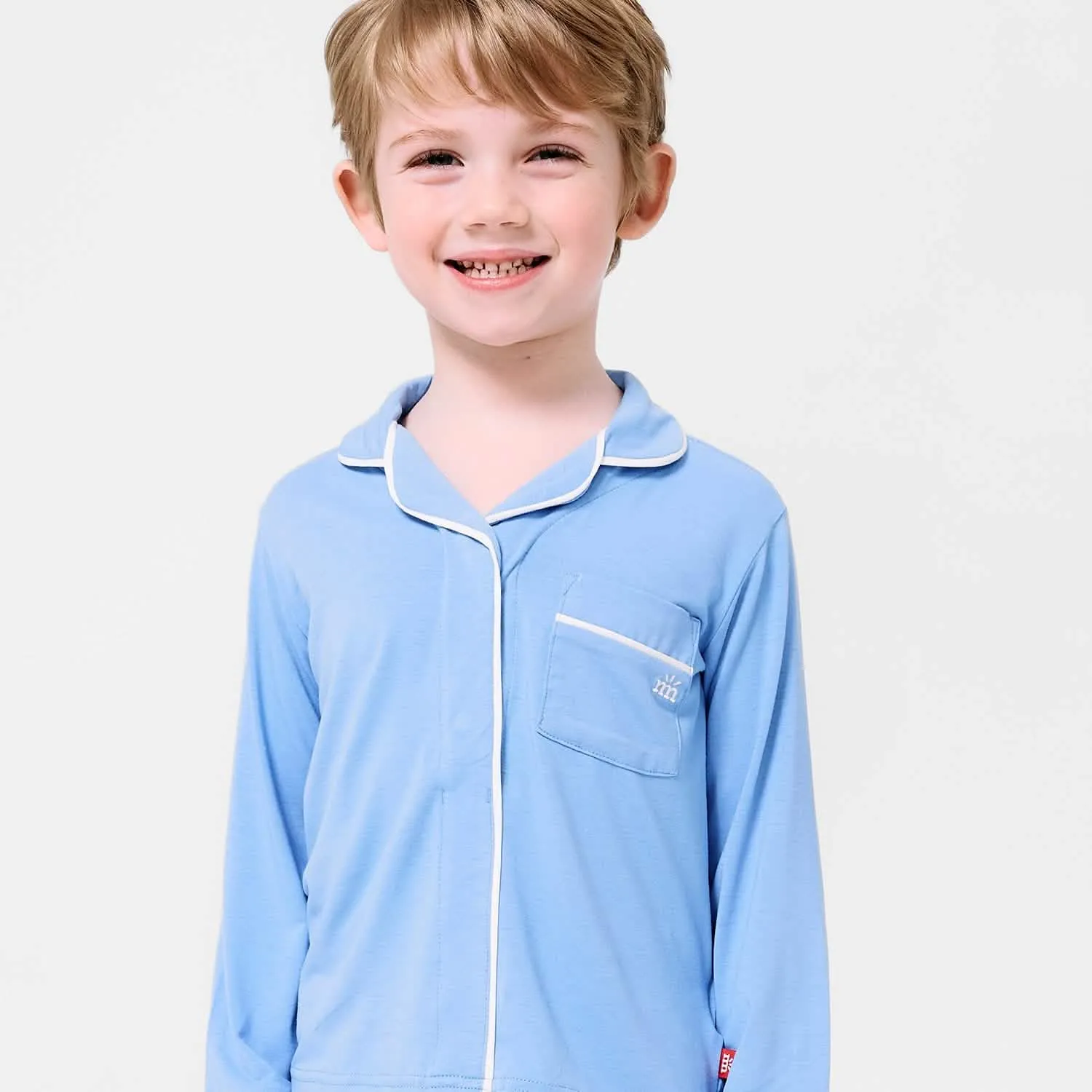blue skies RightFit™ magnetic classic with a twist kids pajama set