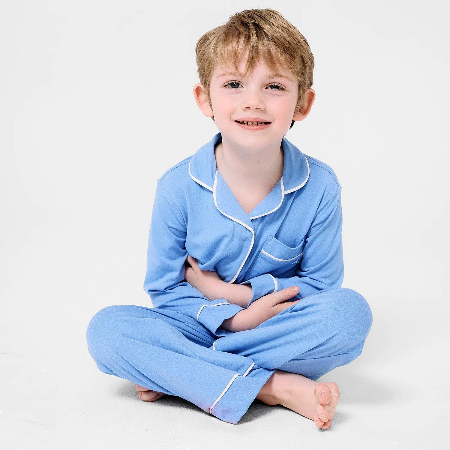 blue skies RightFit™ magnetic classic with a twist kids pajama set