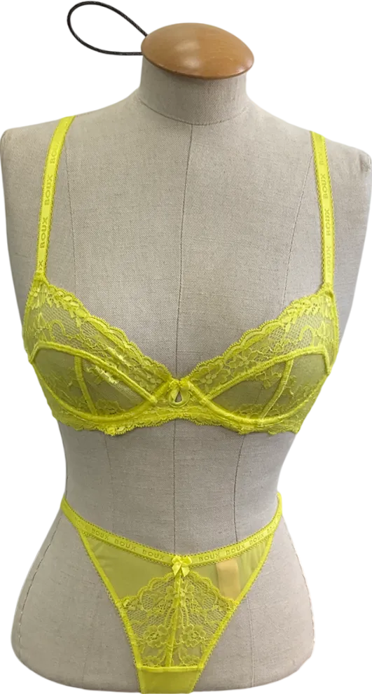 boux avenue Yellow Gracey Balconette Bra & Thong UK 30B