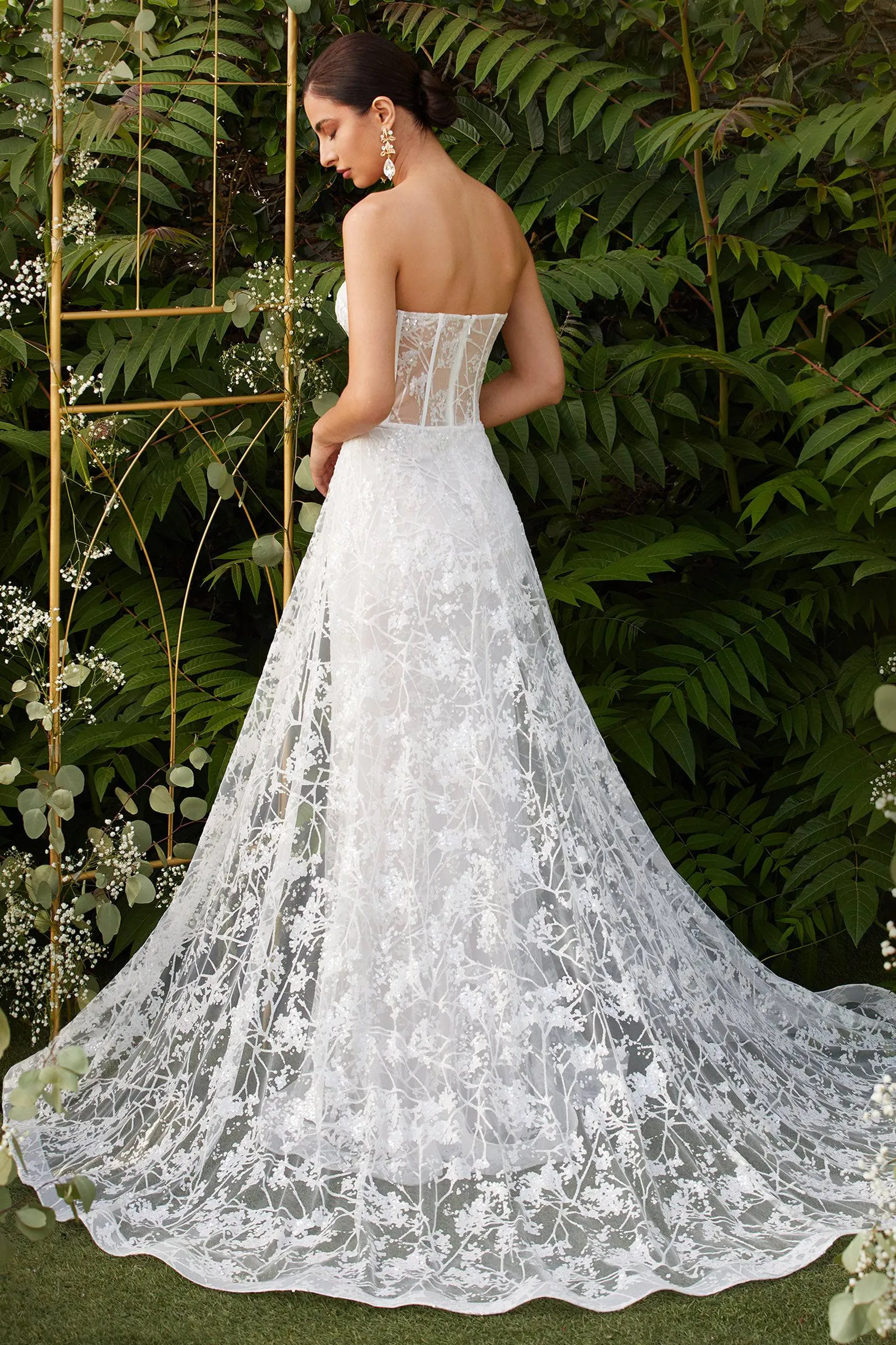 Cinderella Divine CB046W Stunning Corset-Wired Mermaid Wedding Gown w/ Lace Train