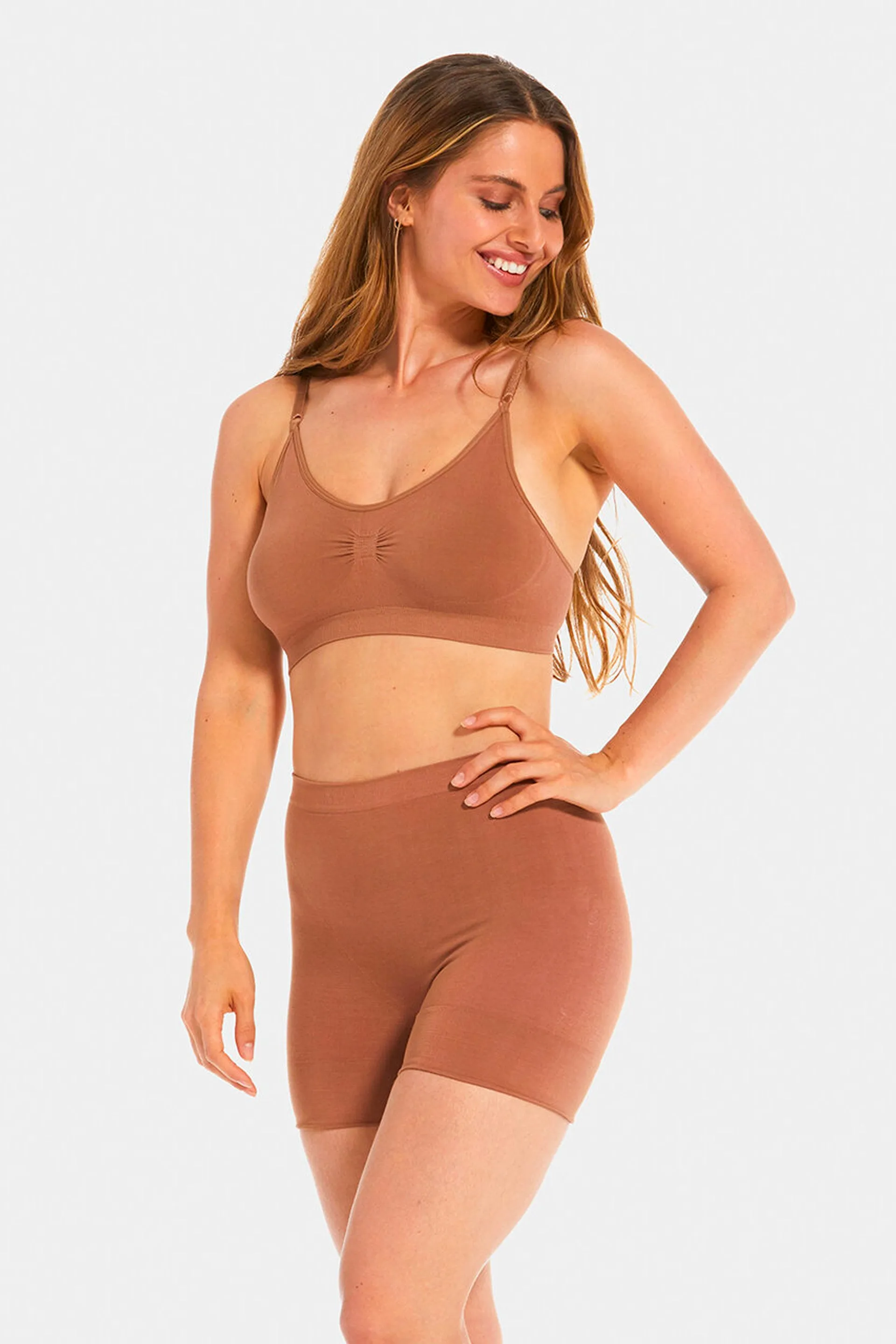 Comfort Bra Spaghetti Straps Bamboo Mocha