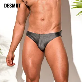 DESMIIT men Swim Briefs Low Waist Sexy High Elastic