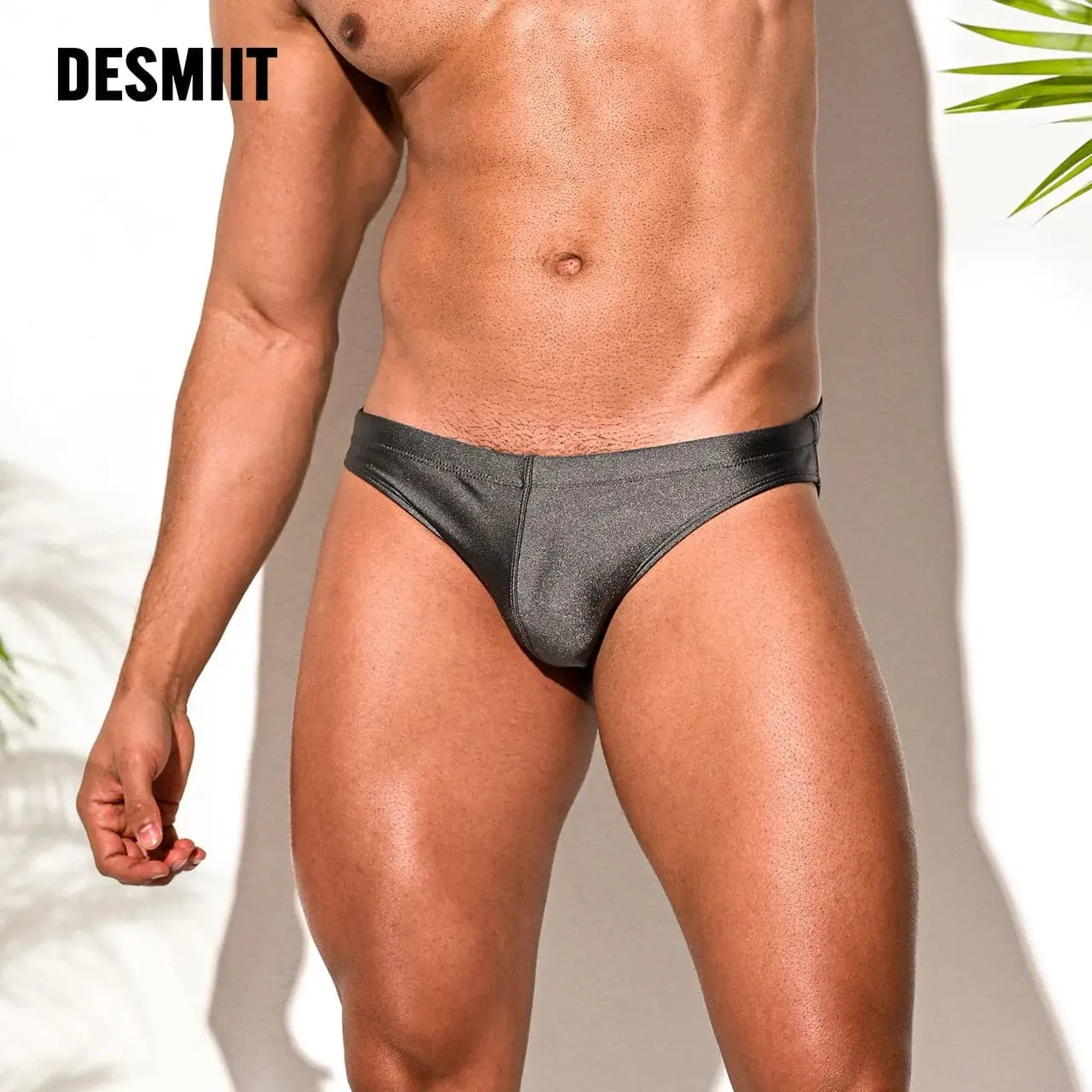 DESMIIT men Swim Briefs Low Waist Sexy High Elastic