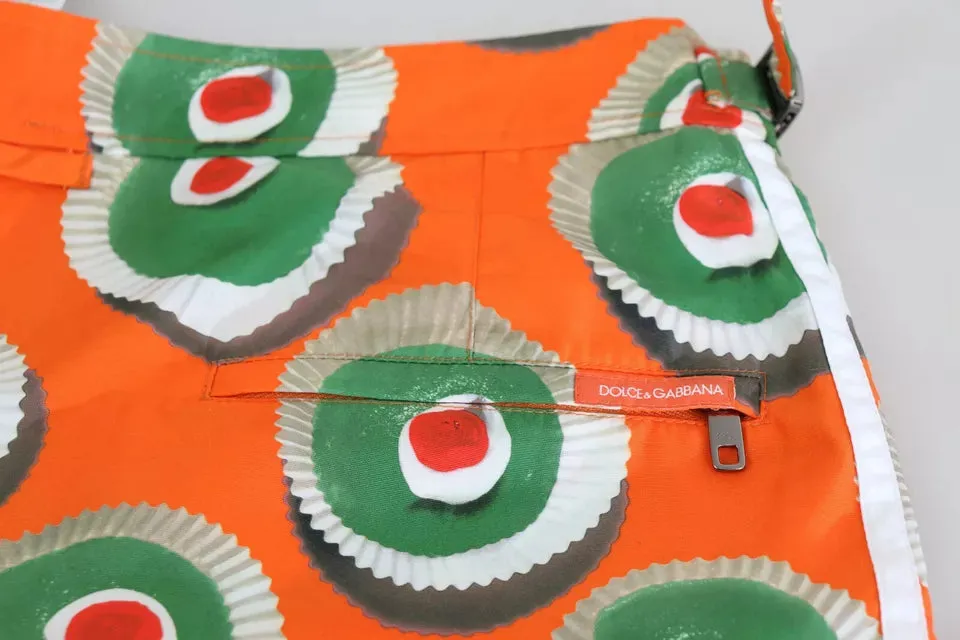Dolce & Gabbana Men's Orange Cupcake Swim Shorts