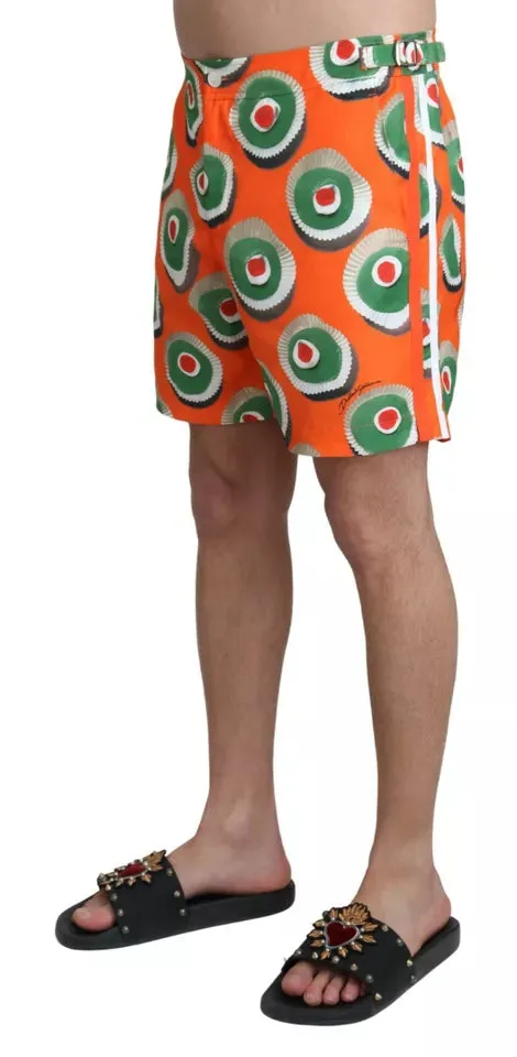 Dolce & Gabbana Men's Orange Cupcake Swim Shorts