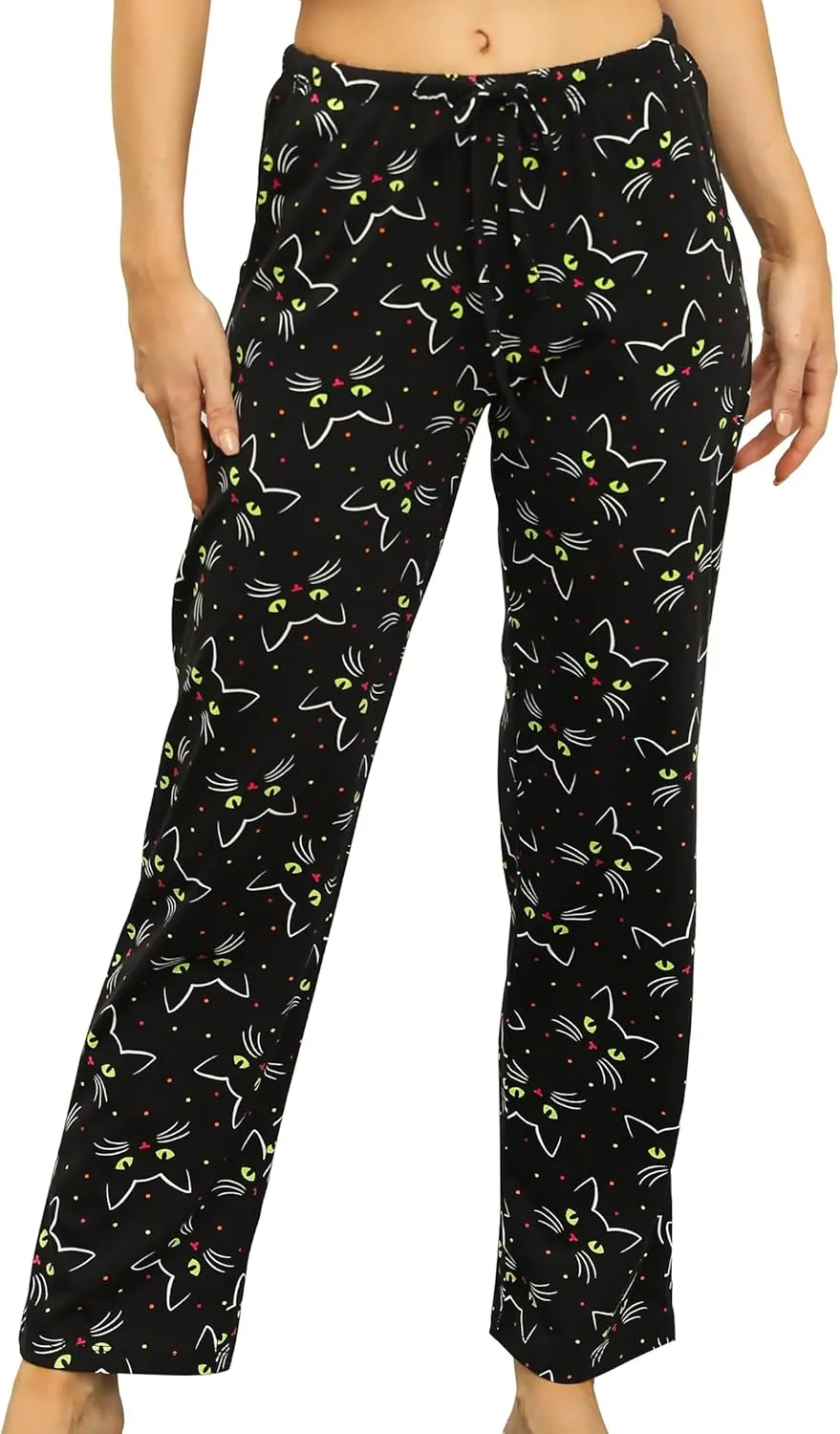 ENJOYNIGHT Women Cotton Lounge Pants Comfy Pajama Bottoms With Pockets&Drawstring
