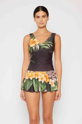 Full Size Clear Waters Swim Dress in Aloha Brown