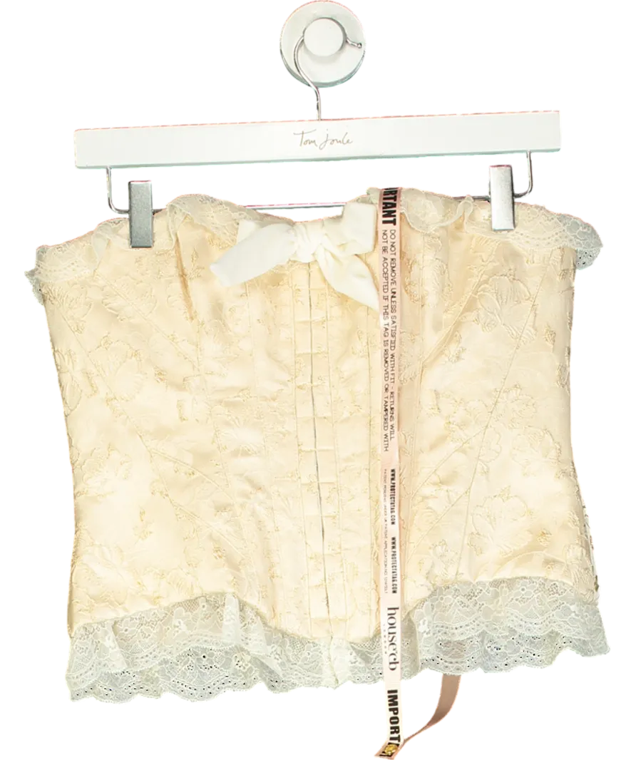 House of CB Ivory Metallic Jacquard Corset UK 10