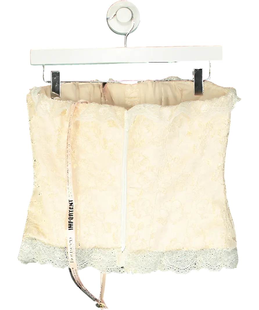 House of CB Ivory Metallic Jacquard Corset UK 10