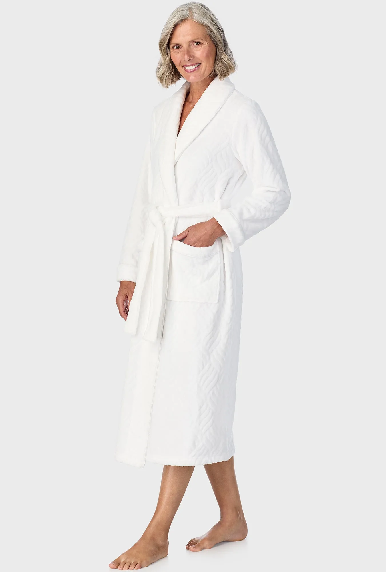 Ivory Chenille Wrap Robe