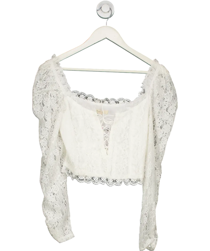 Mable White Lace Corset Top UK S