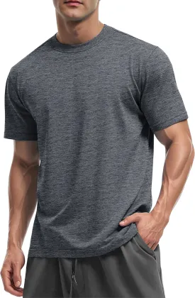 MAGCOMSEN Men's Short Sleeve Sun Protection Shirts Quick Dry Athletic T-Shirts Hiking Running Workout Gym Rash Guard