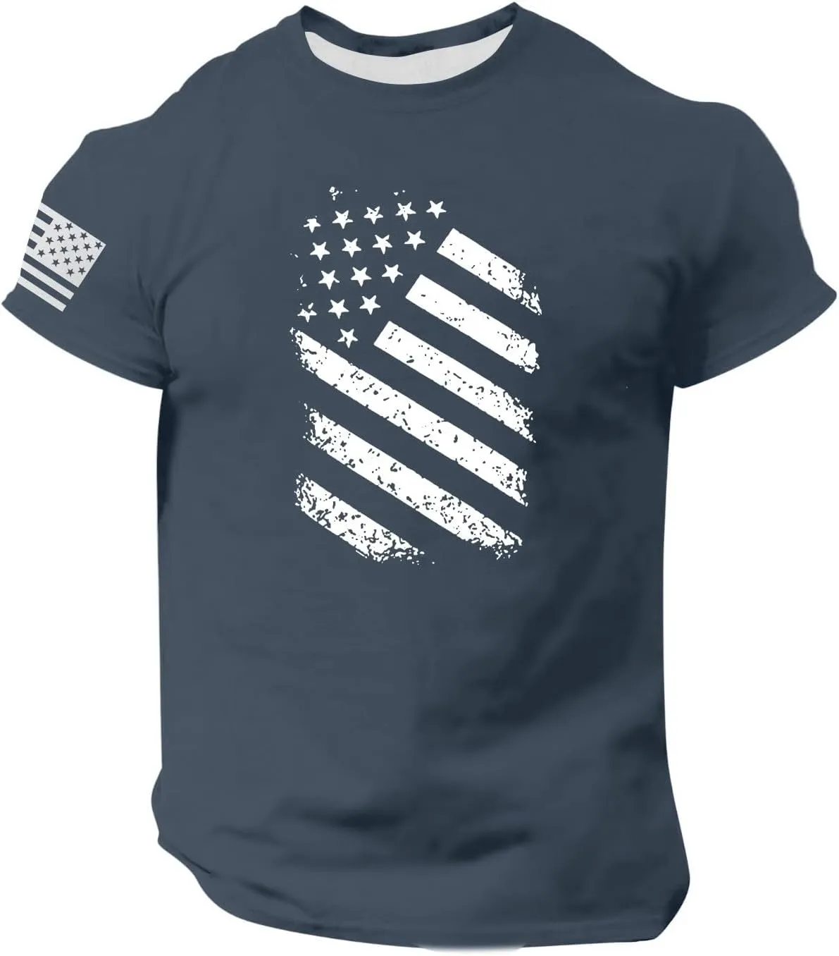 Men's American Flag Shirt Sleeve 1776 USA Graphic Dry Fit Cotton Comfortable T-Shirts 4th of July Shirt