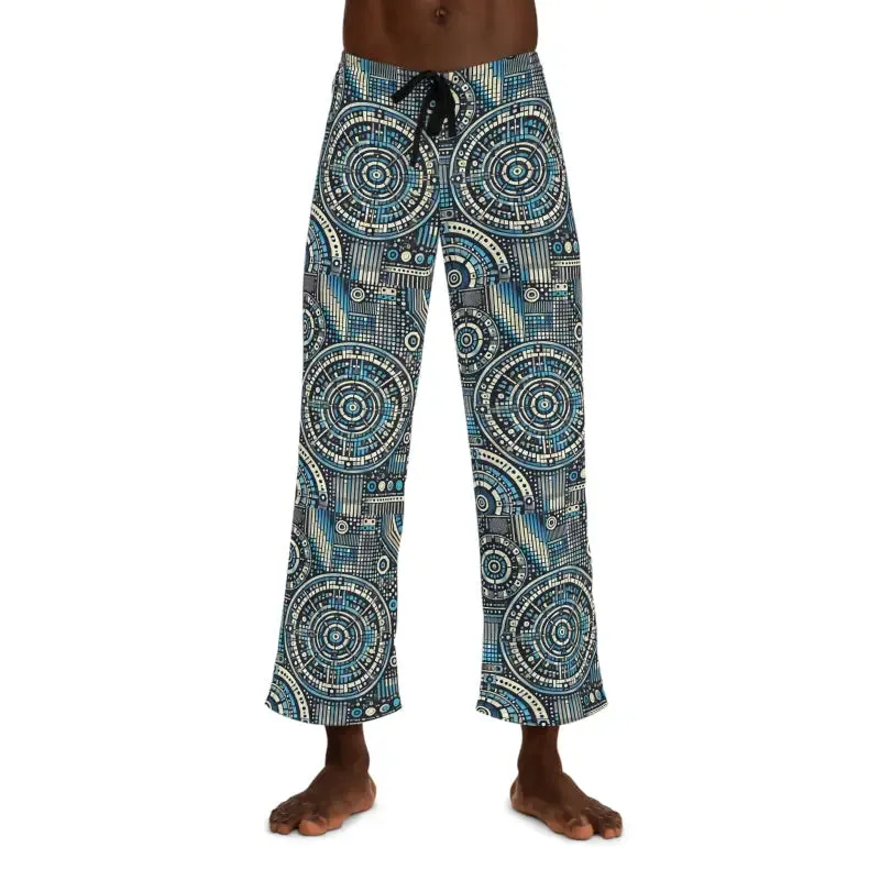 Mens Bluish Geometrical Pajama Pants Ultimate Comfort