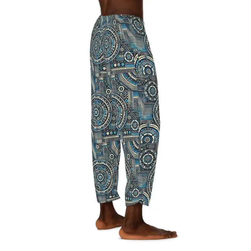 Mens Bluish Geometrical Pajama Pants Ultimate Comfort