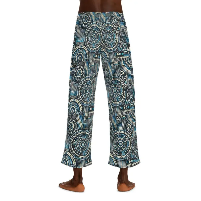 Mens Bluish Geometrical Pajama Pants Ultimate Comfort