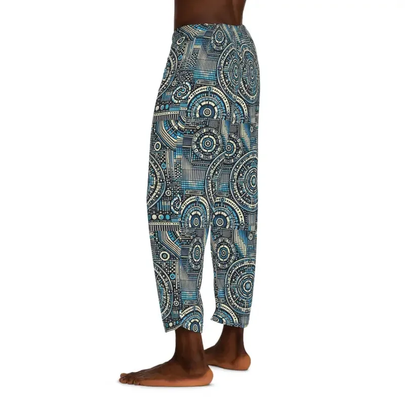 Mens Bluish Geometrical Pajama Pants Ultimate Comfort
