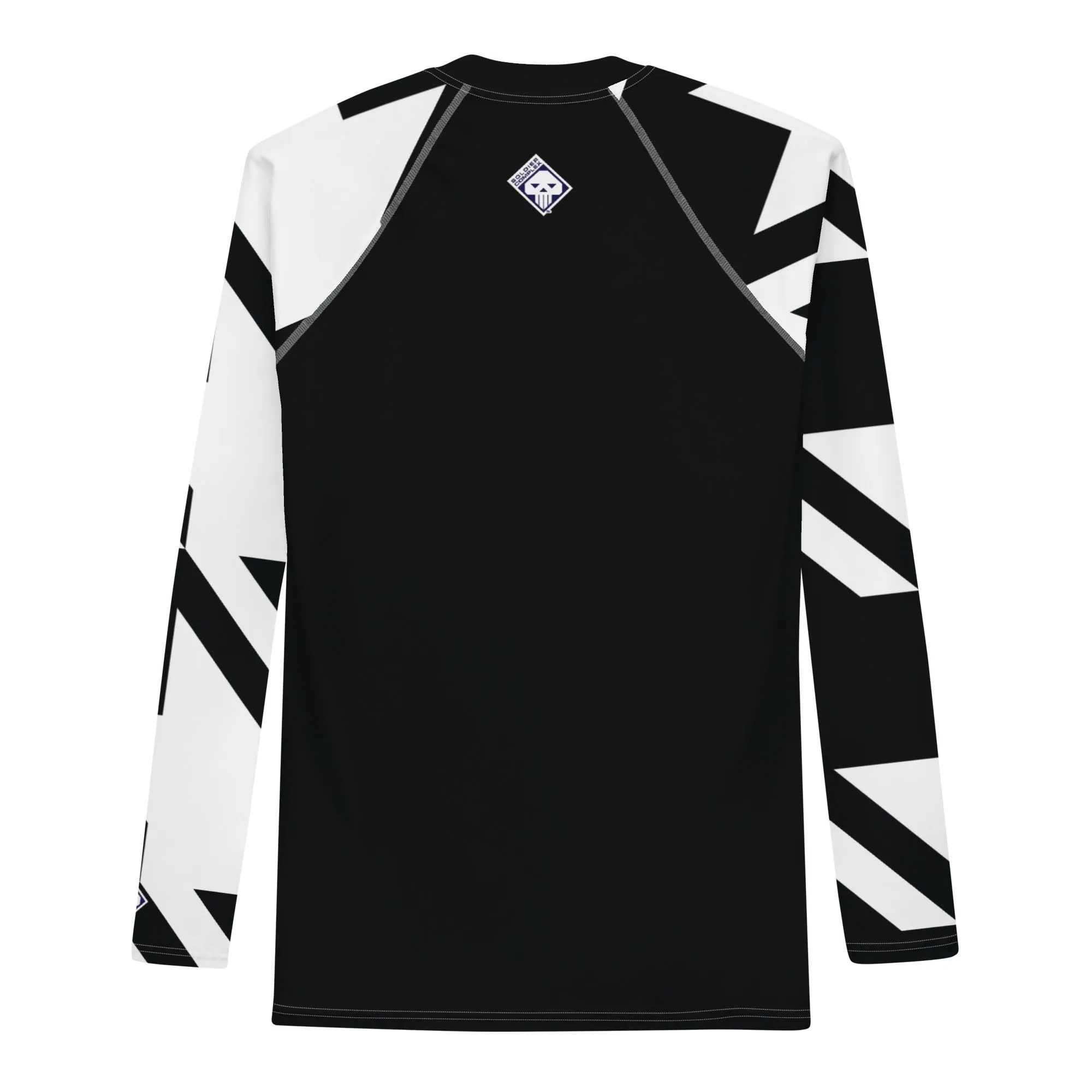 Men's Long Sleeve Classic Judo Rash Guard - Houndstooth 001 Noir