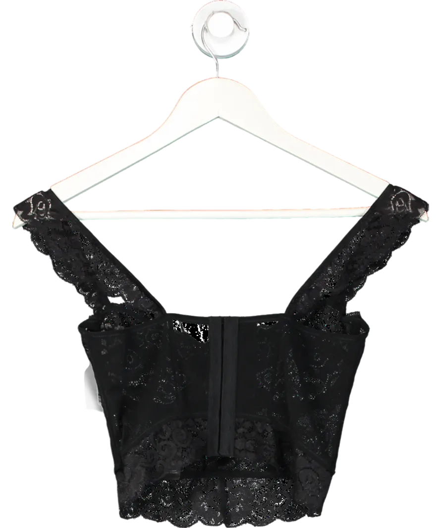 NA-KD Black Wide Strap Lace Cup Corset UK S