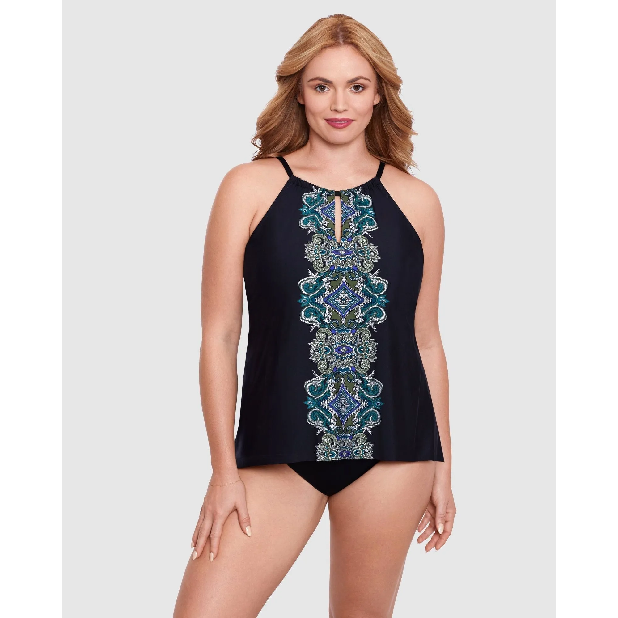 Precioso Peephole Loose Fit Plus Size Tankini Top