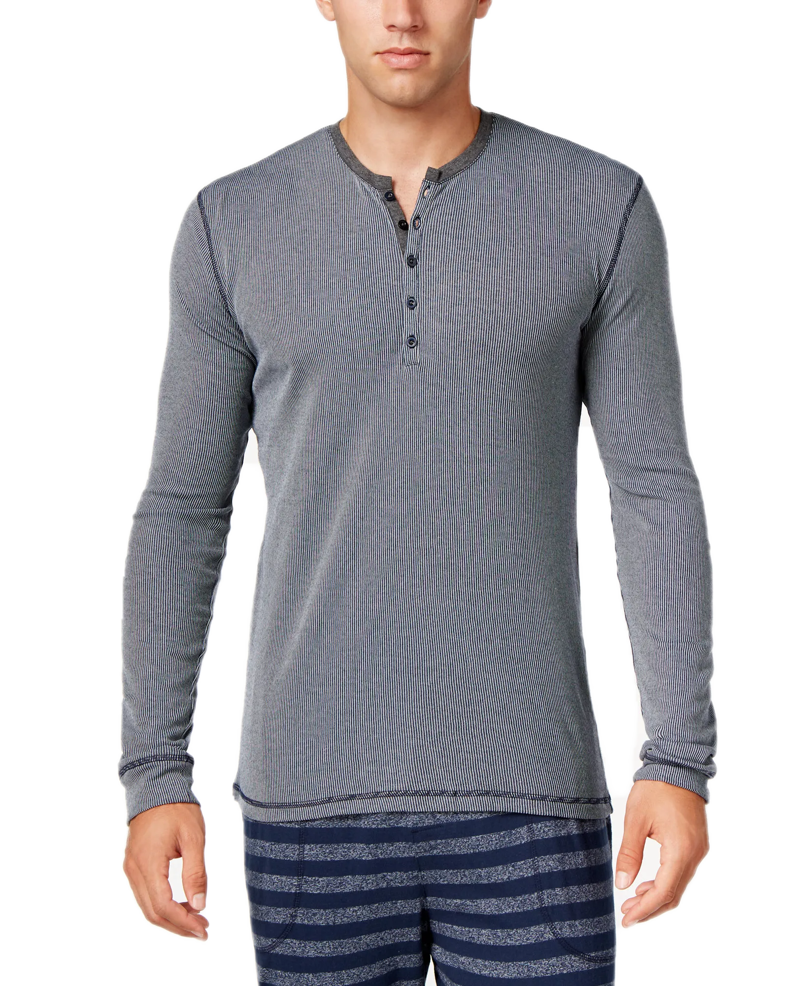 Ribbed Henley Sleep Shirt