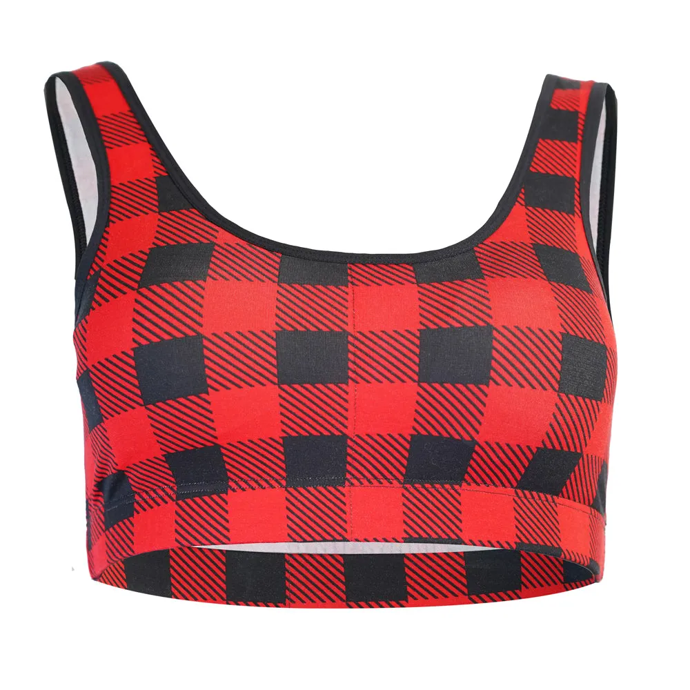 SHEATH Bamboo Plaid Padded Comfort Bralette