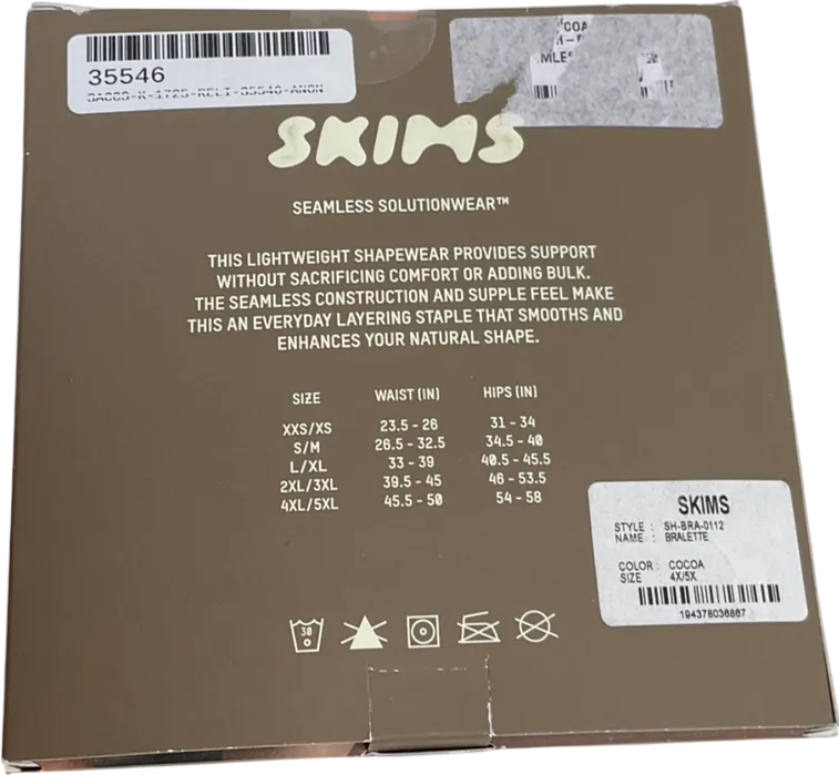 SKIMS Brown Bralette- Cocoa UK XXXL