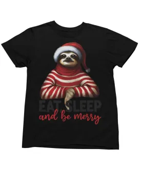 Sloth Eat Sleep And Be Merry Christmas T-Shirt