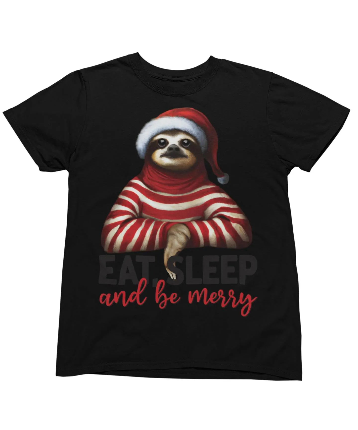 Sloth Eat Sleep And Be Merry Christmas T-Shirt