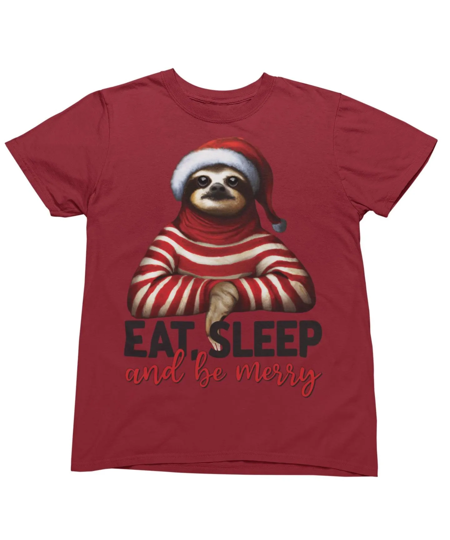 Sloth Eat Sleep And Be Merry Christmas T-Shirt