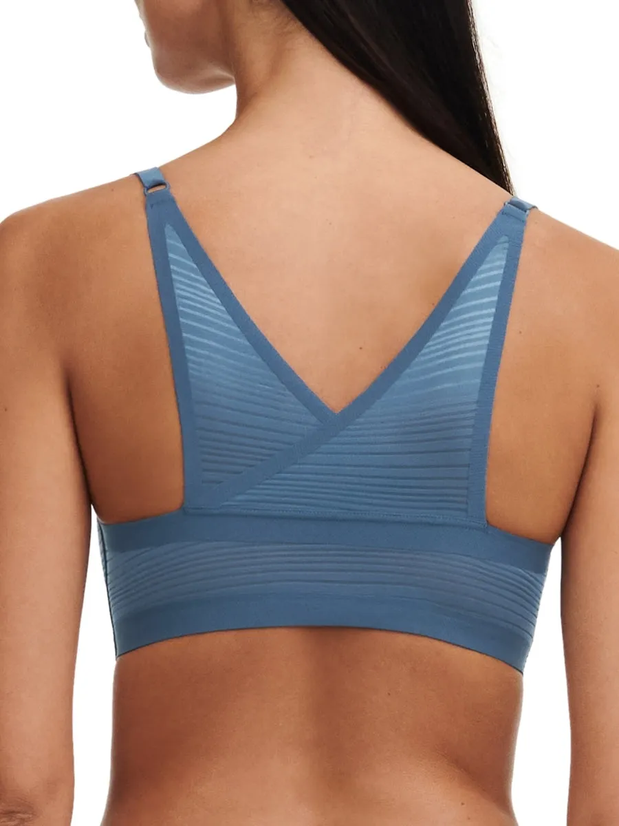 SoftStretch Stripes Padded Bralette - Jeans Blue