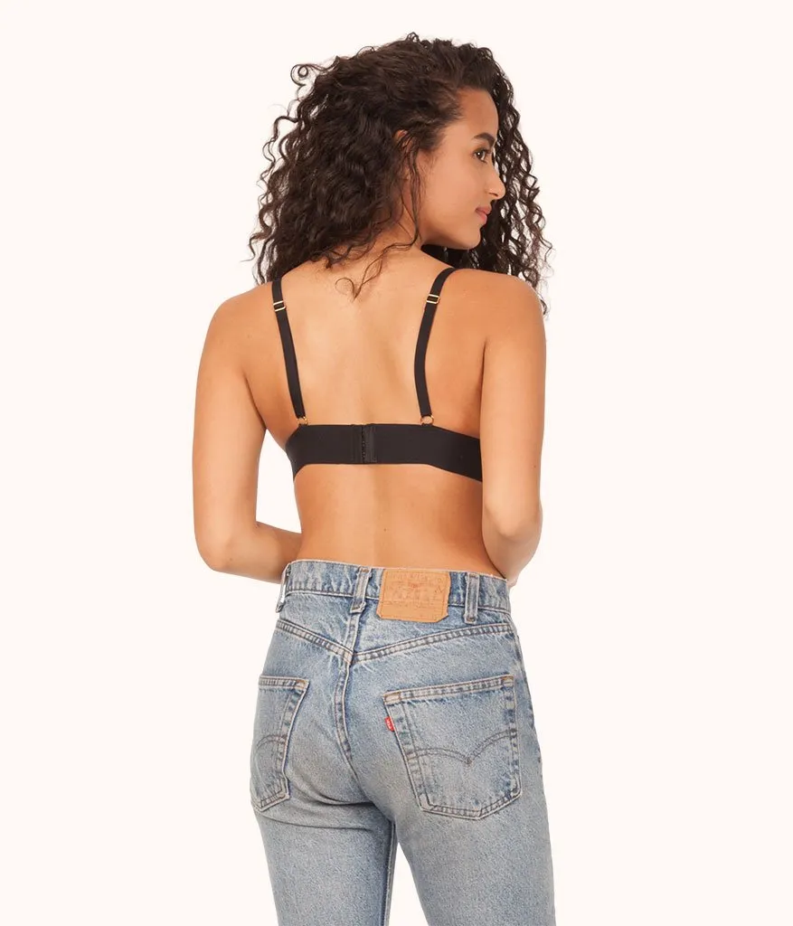 The Long-Lined Lace Bralette: Jet Black