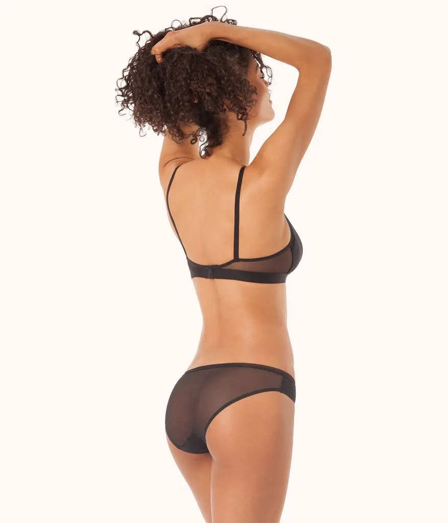 The Mesh Trim Nursing Bralette: Jet Black
