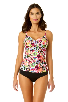 Women's Sun Blossom Twist Front Underwire Tankini Swim Top