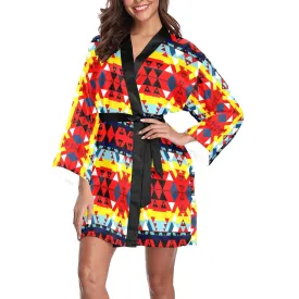Writing on Stone Enemy Retreat Long Sleeve Satin Robe
